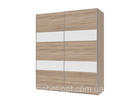 Шкаф купе L-Caiser Doros Дуб сонома / Дуб сонома вставки Белый 2 ДСП 180х60х213 (42004002)