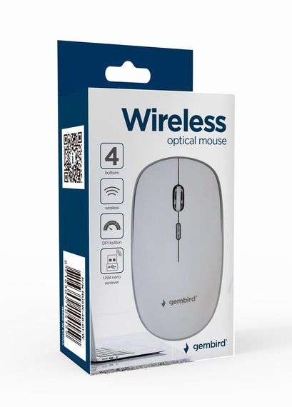 Бездротова оптична мишка Gembird MUSW-4B-01-W | Зображення 2