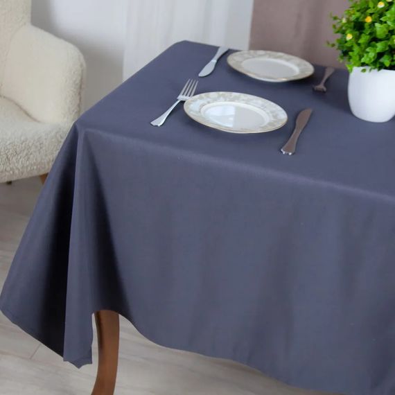Скатерть водоотталкивающая ТЕП Aquastop Dark Gray С-04223-30308 120х150 см темно-серая | Зображення 1