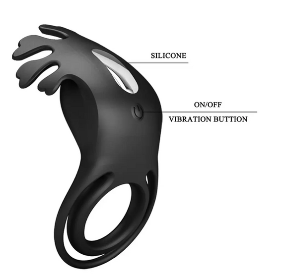 Кільце рекційне Pretty Love — Vibration Penis Ring Ruben Black sexstyle | Зображення 9