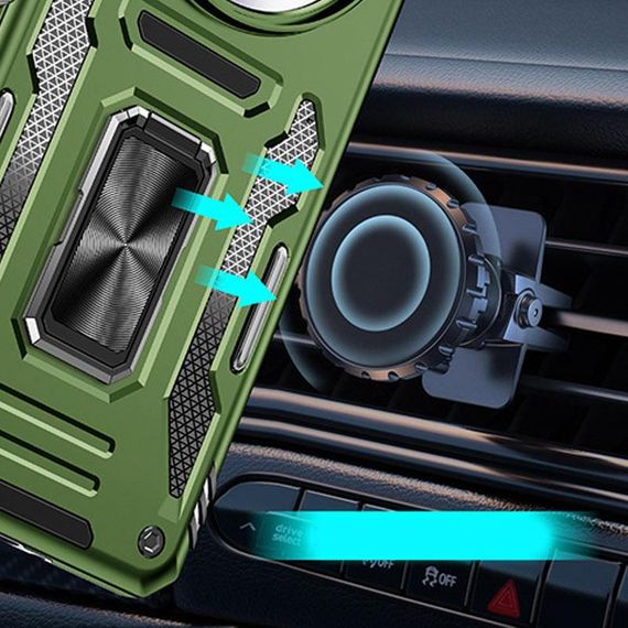 Ударостійкий чохол Camshield Army Ring для Xiaomi Redmi Note 14 4G (Int. version) / 14 5G Блакитний / Light Blue Оливковий / Army Green | Зображення 1