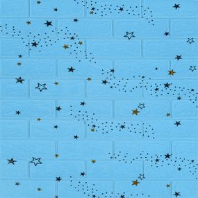 Самоклеюча 3D панель блакитні зірки 700х770х3мм (321) SW-00001342