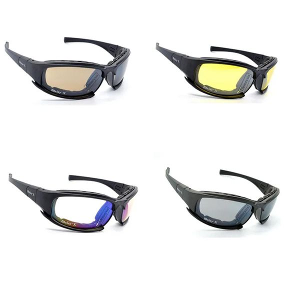 Тактические защитные очки с 4 сменными линзами / Солнцезащитные очки с поляризацией / Мужские очки | Зображення 2