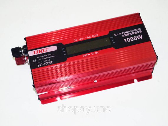 Инвертор напряжения 12V–220V 1000W с LCD дисплеем — Преобразователь тока, модифицированная синусоида
