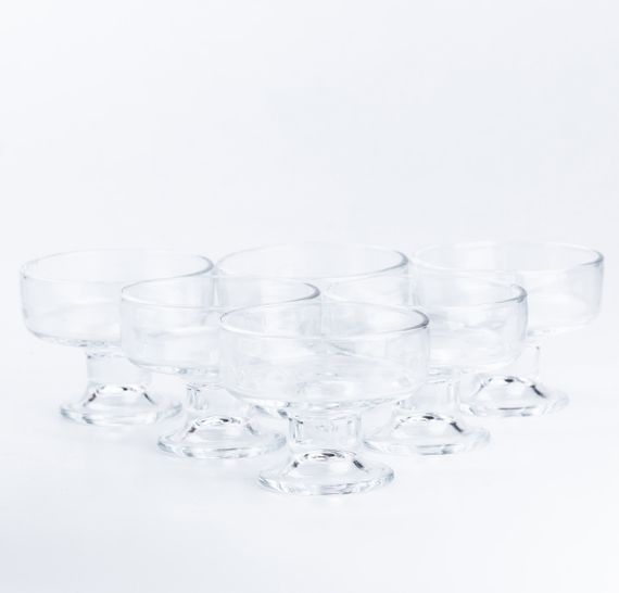 Креманки на ніжці скляні набір 6 штук по 190 мл прозорі креманки на ніжці