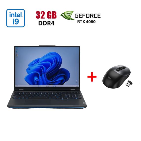 Ігровий ноутбук Lenovo Legion Pro 7 16IRX8H / 16" (2560x1600) IPS / Intel Core i9-13900HX (24 (32) ядра по 3.9 - 5.4 GHz) / 32 GB DDR5 / 960 GB SSD / nVidia GeForce RTX 4080, 12 GB GDDR6, 192-bit / WebCam б/в + Подарунок Бездротова миша HOCO GM28