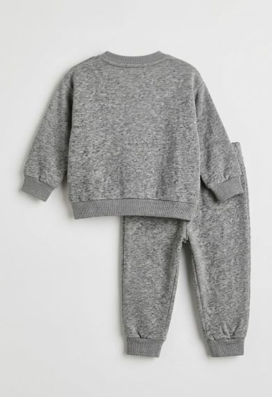 Дитячий теплий спортивний костюм для дівчинки Green Cotton 80 см Сірий-меланж (251112127) | Зображення 1