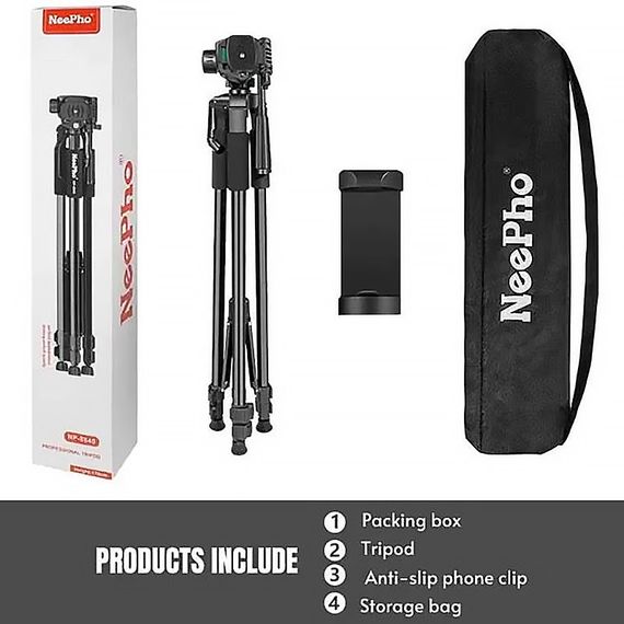 Штатив NeePho NP-8840 для съемки 66-170см с разборным держателем в чехле Black | Зображення 5