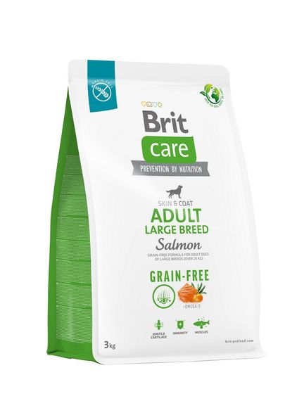 Корм Brit Care Grain Free Adult Large Breed Salmon сухой с лососем для собак крупных пород 3 кг
