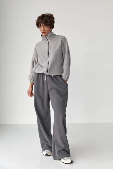 Флісова кофта на блискавці - сірий цвет, 40р (є розміри) | Зображення 2