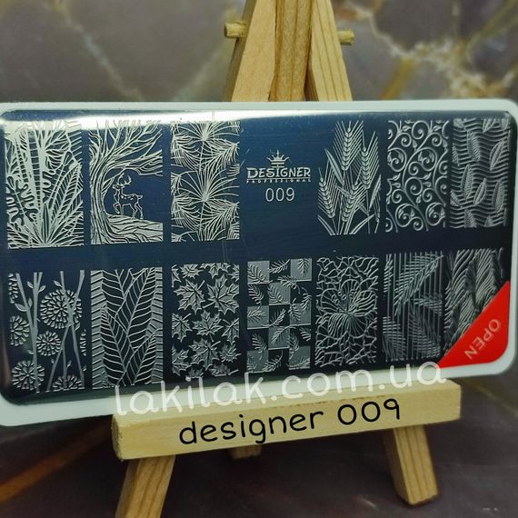 Пластина 009 для стемпінгу Designer Professional (12х6см)