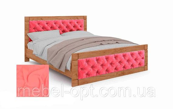 Ліжко Natali 180x200 см Дуб Тахо/велюр Coral (кораловий рожевий), вибір кольору оббивки | Зображення 8