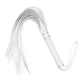 Кнут Flirty, эко-кожа с кожаной ручкой, белый с белой ручкой, 60 см sexstyle