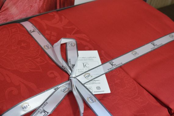 Постільна білизна First Choice Jacquard Satin 200х220 Trudy Red | Зображення 2