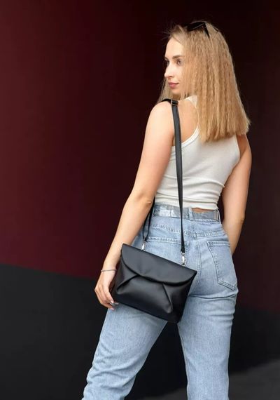 Сумка жіноча Sambag Rose чорна 20 х 24 х 7 см (94200001) | Зображення 4