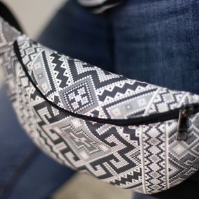 Сумка на пояс бананка Bumbag Орнамент 27x16 см (BB_UKR001_BL)
