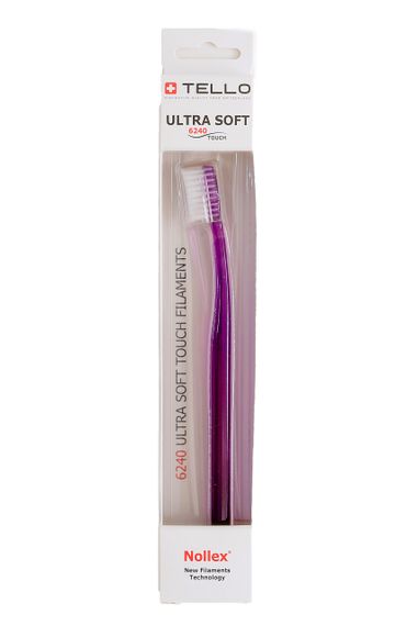 Зубна щітка Tello 6240 Ultra Soft White, d 0.10 mm, фіолетова