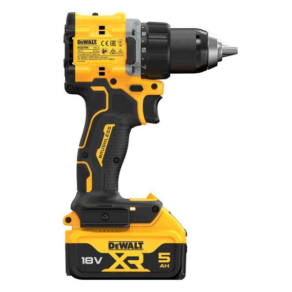 Дрель-шуруповёрт аккумуляторная бесщёточная DeWALT DCD794P2T | Зображення 3