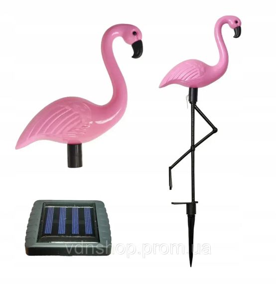 Садовий світильник Фламінго газонний парковий на сонячній батареї набір 3 шт | Зображення 3