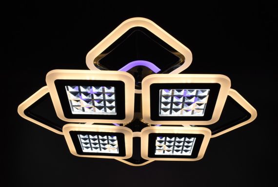 Люстра світлодіодна стельова LED світильник для квартири на стелю лед з пультом 26121 Чорний 11х54х62 см. | Зображення 8