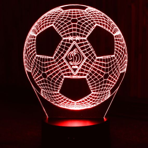 Акриловий світильник-нічник м'яч ФК Динамо червоний tty-n000400