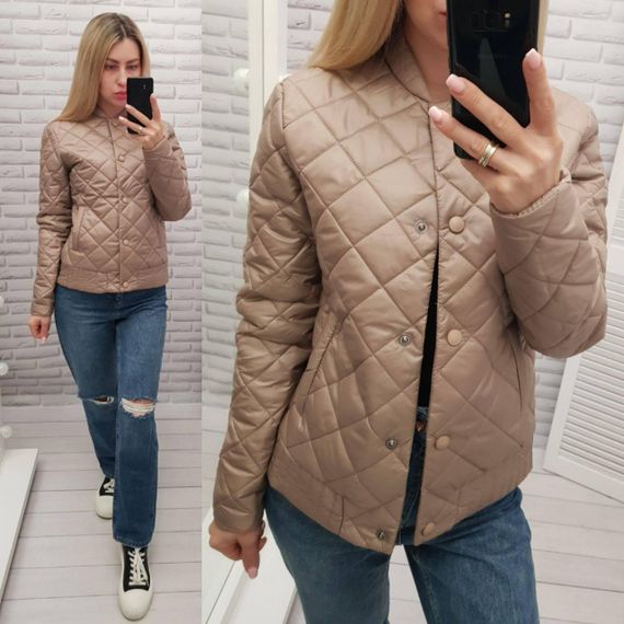 Куртка з ефектом стьобання, арт.310, кава з молоком | Зображення 4