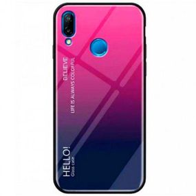 Чохол TPU Gradient HELLO Glass для Xiaomi Redmi Note 7 Рожевий