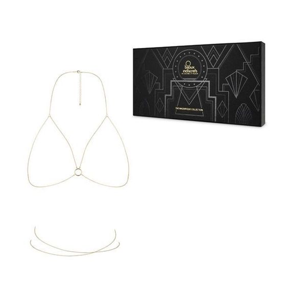 Ланцюжок портупея Bijoux Indiscrets Magnifique Bra Chain - Gold, прикраса на тіло | Зображення 3