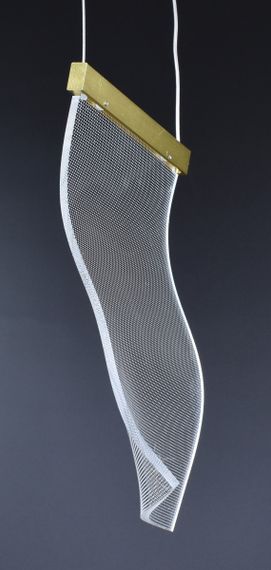 Люстра світлодіодна підвісна LED світильник для квартири на стелю лед 26907 Латунь 45-200х5х30 см. | Зображення 1