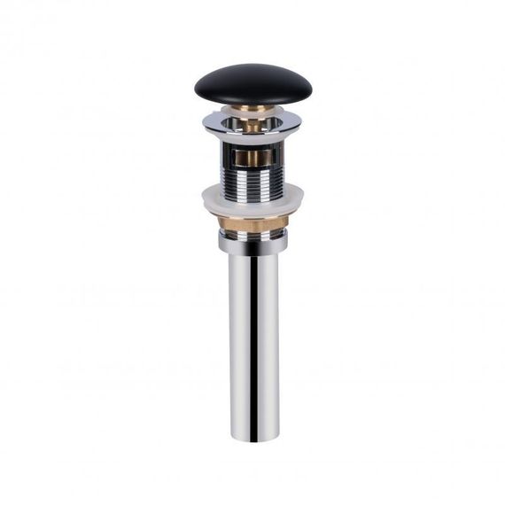 Донний клапан для раковини Qtap PU03O 225х70х70 Matt black з переливом | Зображення 2
