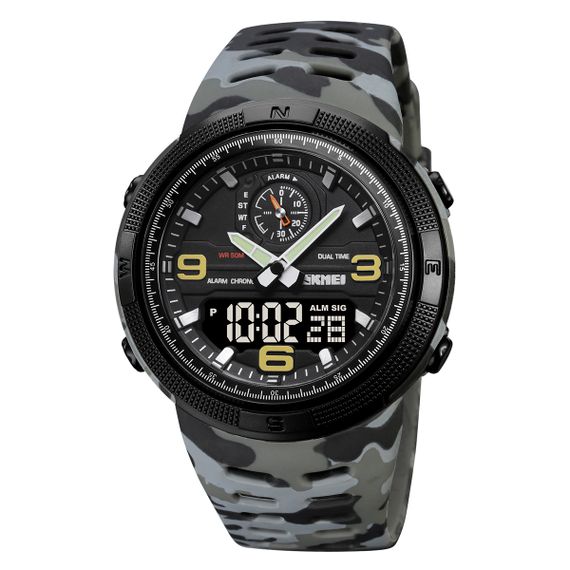 Чоловічий годинник Skmei 1655CMGYBK Camo Grey-Black