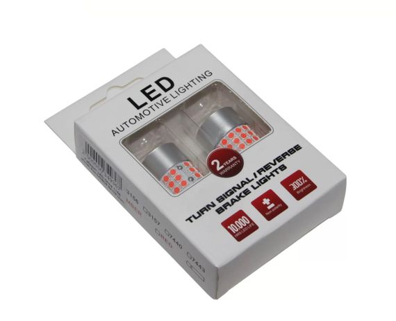 Комплект світлодіодних ламп LED Qline 1156 (P21W) Red CANBUS BA15S (2шт) 12V | Зображення 1