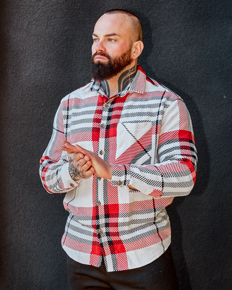 Тепла Сорочка Мадрид біло-червоний S XXL | Зображення 2