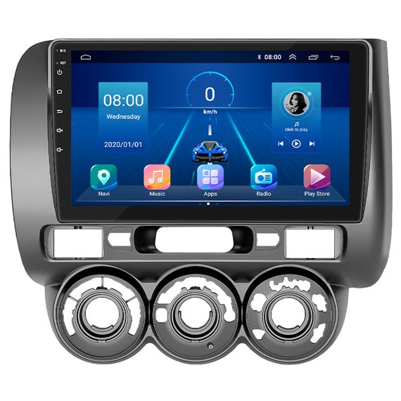 Магнитофон Lesko для Honda Fit I Manual AC 2001-2008 екран 9" 6/128Gb 4G Wi-Fi GPS Top Хонда Фит