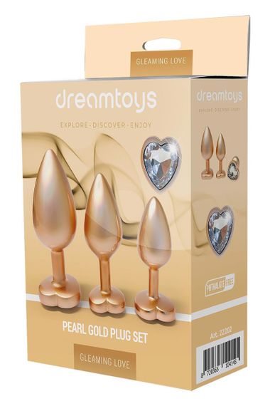 Набор анальных игрушек GLEAMING LOVE MATTE GOLD PLUG SET Sex Aura
