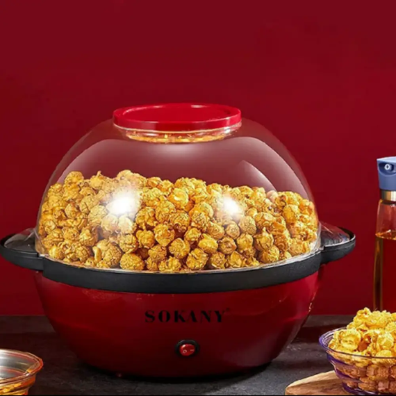 Аппарат для попкорна Sokany SK-905/ Машина для попкорна 850 Вт/Попкорница 3.6л красная | Зображення 2