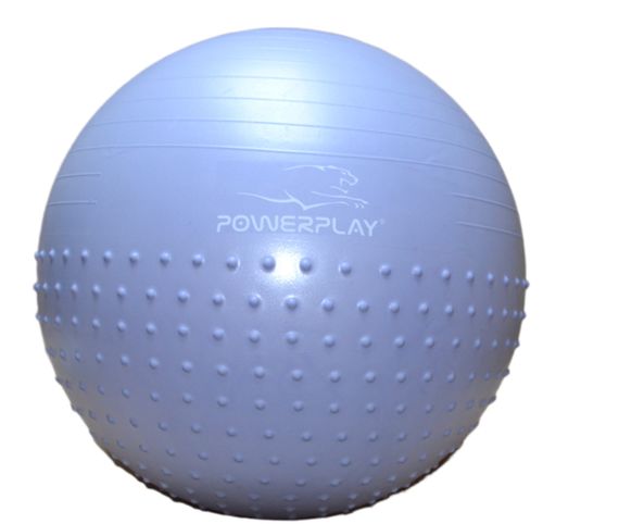 М'яч для фітнесу (фітбол) напівмасажний Паверплей 4003 Ø75 cm Gymball Sky Blue + помпа | Зображення 8