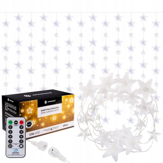 Гірлянда вулична (зовнішня) бахрома Springos 2 м 136 LED Pilot CL4006 Cold White/Blue