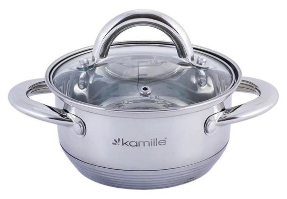 Каструля Kamille Millay 2.4л з нержавіючої сталі з 7-шаровим індукційним дном