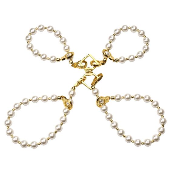 Жемчужный ошейник с поводком и наручниками LOCKINK Pearl Bondage & Restraint Set | Зображення 2