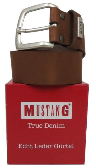 Женский кожаный ремень под джинсы Mustang, Германия, 4 см коричневый | Зображення 1