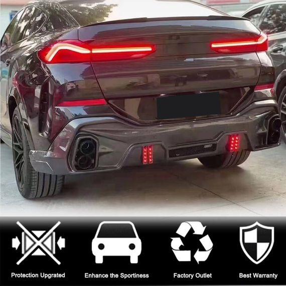 Дифузор заднього бампера (для M-Sport, 2018-2022, Карбон) для BMW X6 G06 2019- рр | Зображення 1