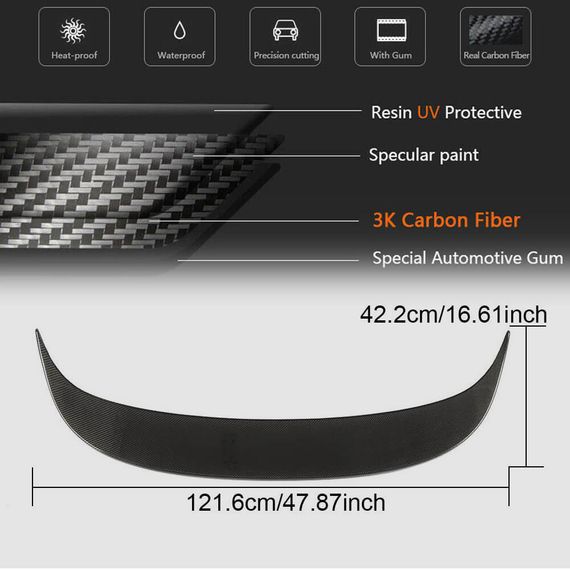 Спойлер V2 (Карбон) для Toyota Camry 2018-2023 гг | Зображення 4