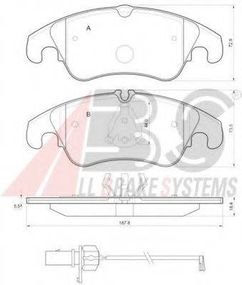 Колодка гальм. диск. AUDI A4 Berlina (8K2) Avant (8K5)(1107-) передн. (вир-во ABS) A.B.S. 37587 на AUDI A7 Sportback (4GA, 4GF)