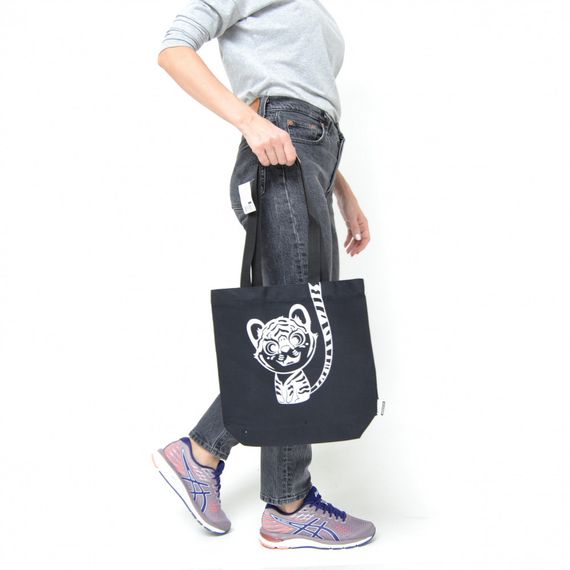 Экосумка шоппер 4Profi "Tiger" Діагональ (хлопок) чорна 14882 | Зображення 1