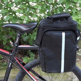 Велосипедная сумка на багажник с дождевиком  Korbi  30L черная