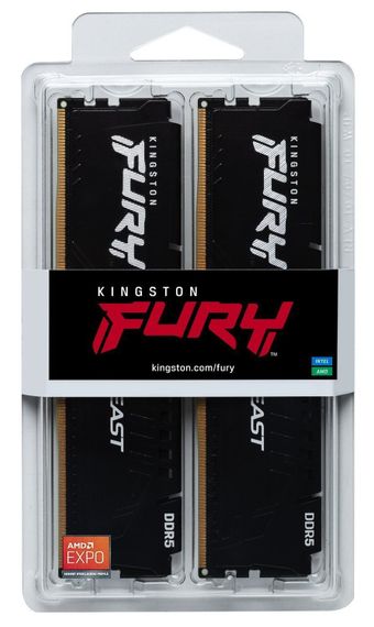 Пам&#039;ять ПК Kingston DDR5 64GB KIT (32GBx2) 5600 FURY Beast KF556C40BB2K2-64 | Зображення 4