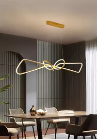 Люстра світлодіодна підвісна LED світильник для квартири на стелю лед 27486 Золото 25-150х15х85 см.