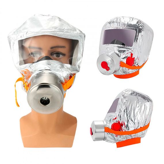 Маска противогаз из алюминиевой фольги, панорамный противогаз Fire mask защита головы от радиации OJ-70 | Зображення 6