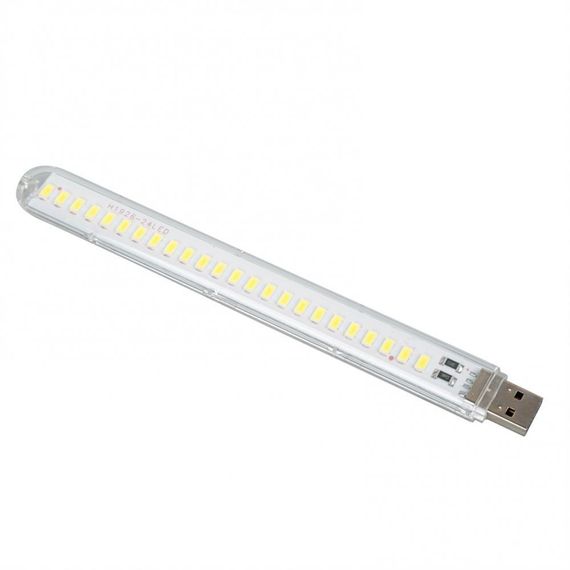 Світильник-нічник USB LED лампа 20 см*2 см на 24 світлодіоди 5V/1А Біле світло (370146) | Зображення 1
